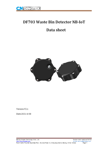 DF703 Waste Bin Detector NB-IoT_Datasheet_V2.1